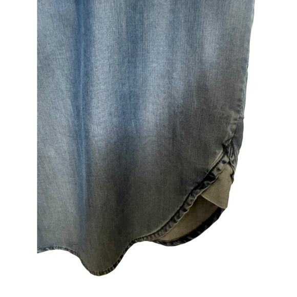 Allsaints Mel Dress Button Down Short Sleeves Mini Light Indigo Blue Size 4 - Picture 11 of 14